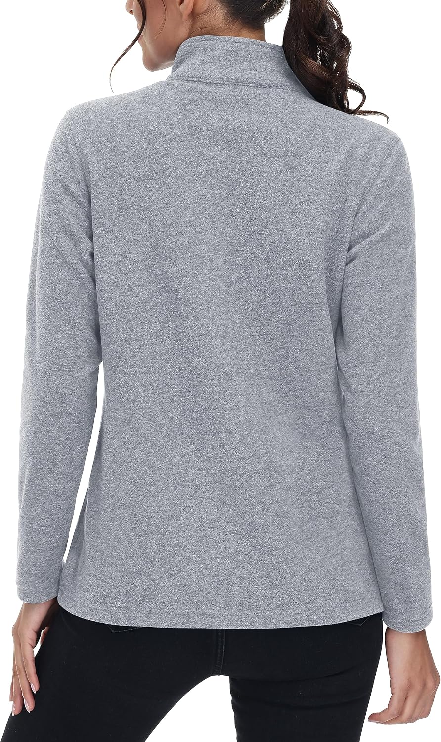 MAGCOMSEN Womens Fleece Zip Up Jacket with Pockets Lightweight Soft Coat