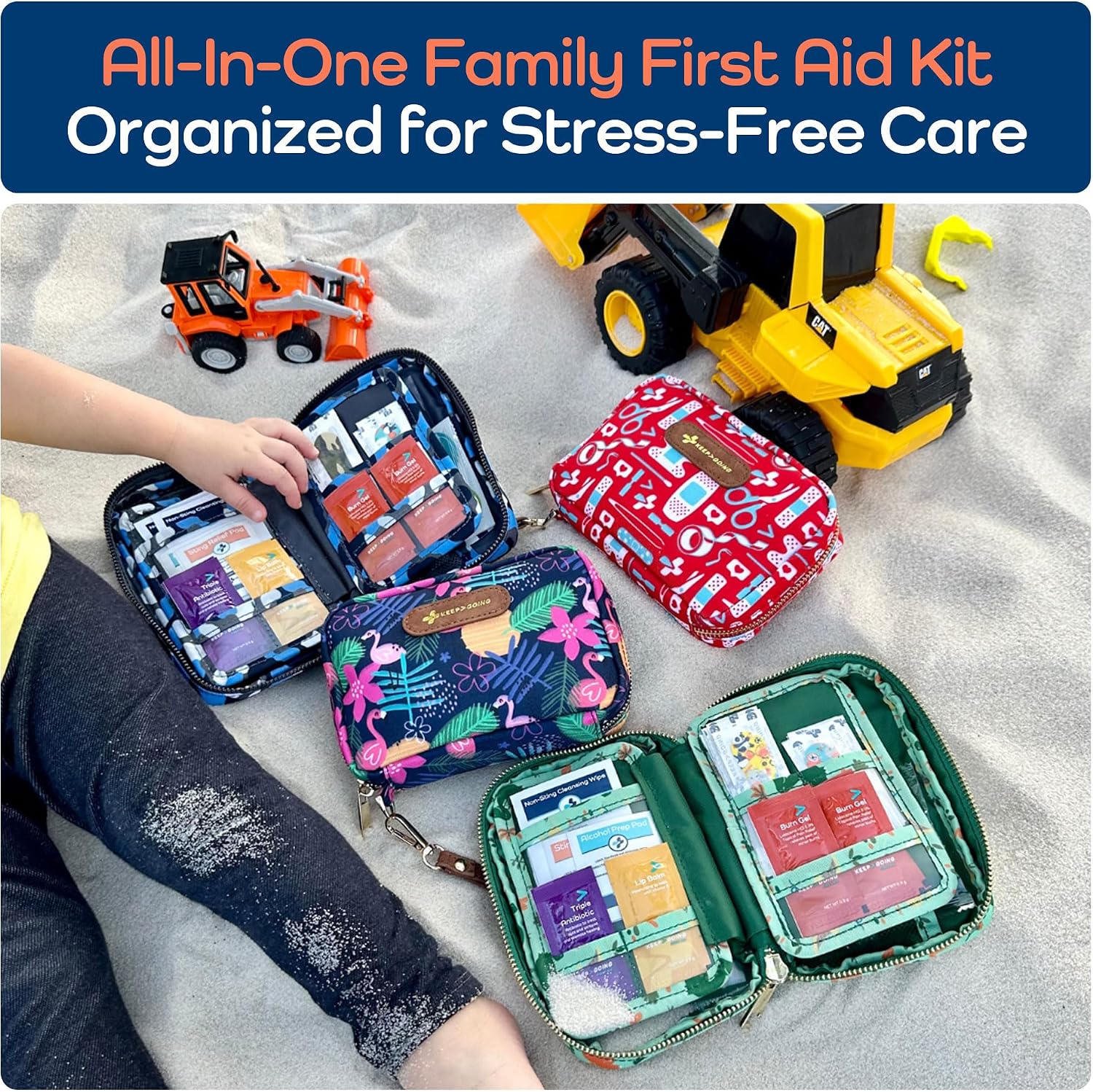 KeepGoing Travel First Aid Kit for Kids, 130 Pc. TSA-Approved Travel Size