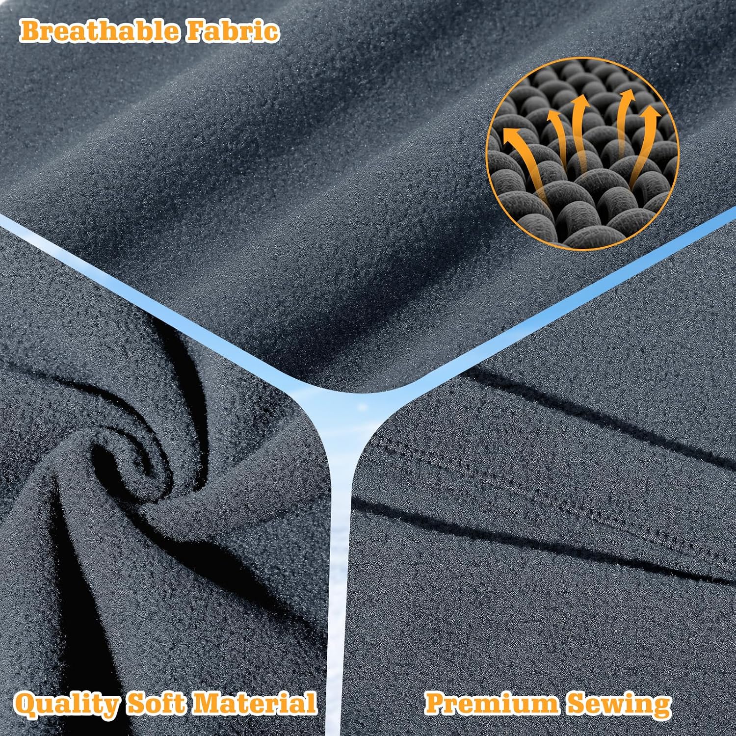 Winter Neck Warmer Gaiter: 4 Pack Windproof Fleece Face Cover