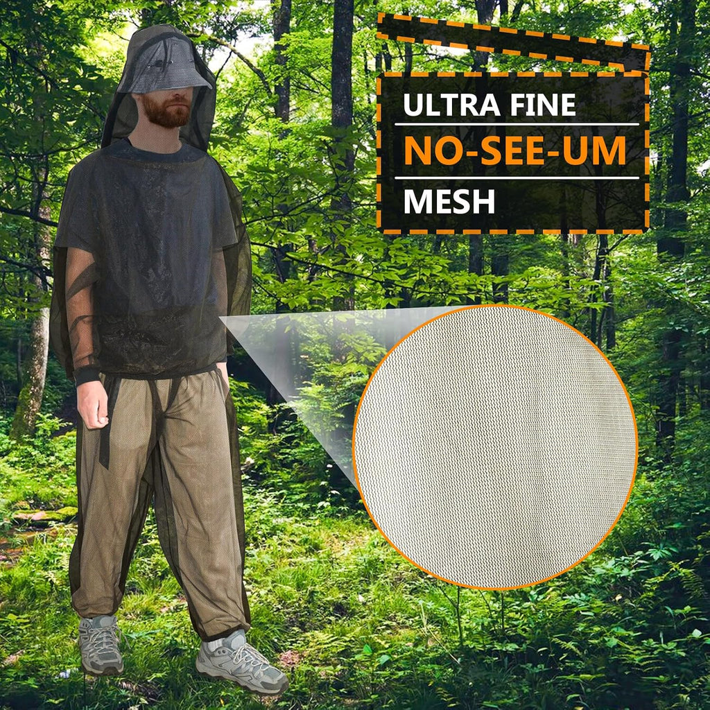 South to East Mosquito Suit, Mesh Hooded Jacket & Pants XL Size