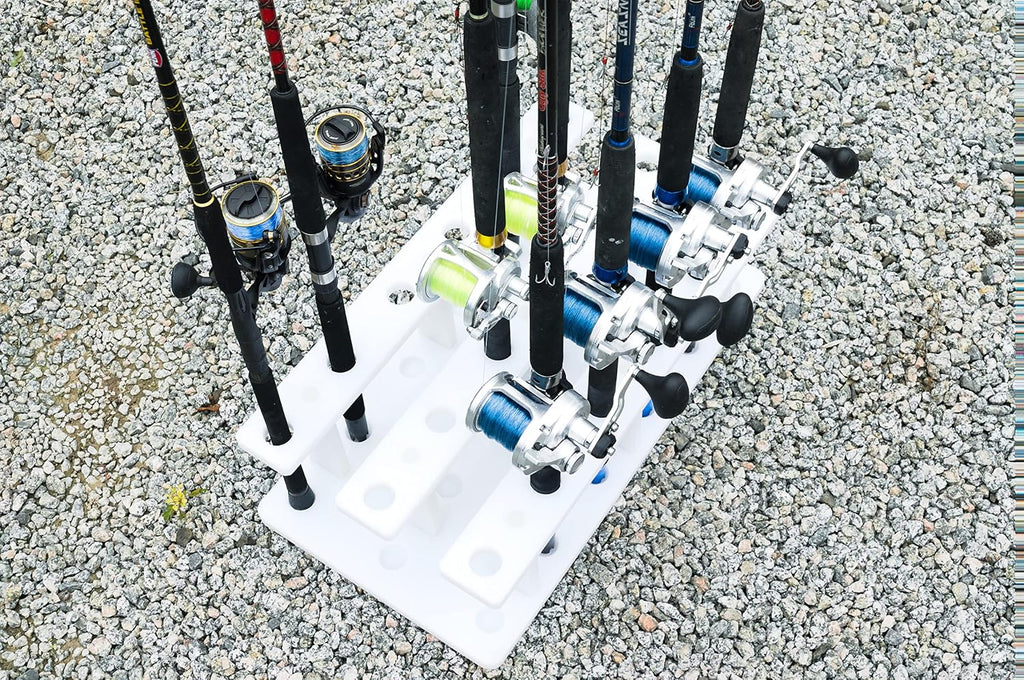 18 Pole Fishing Rod Holder Rack for Garage Heavy Duty Outdoor Boat Dock Storage