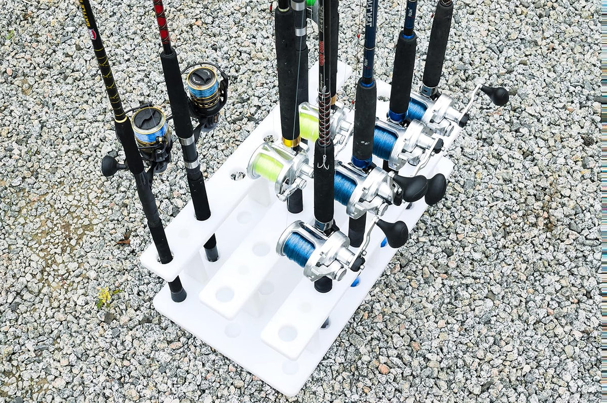 18 Pole Fishing Rod Holder Rack for Garage Heavy Duty Outdoor Boat Dock Storage