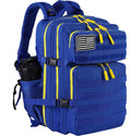 LHI Military Tactical Backpack for Men and Women 45L Army 3 Days Assault Pack Bag Large Rucksack with Molle System Blue Yellow