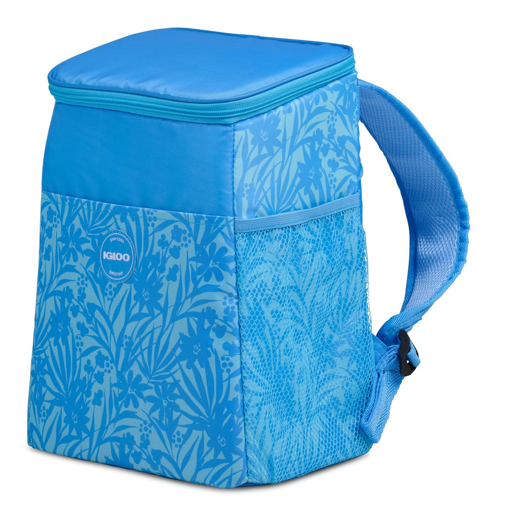 Igloo Print Essentials 18-Can Insulated Backpack Cooler, Floral Pink