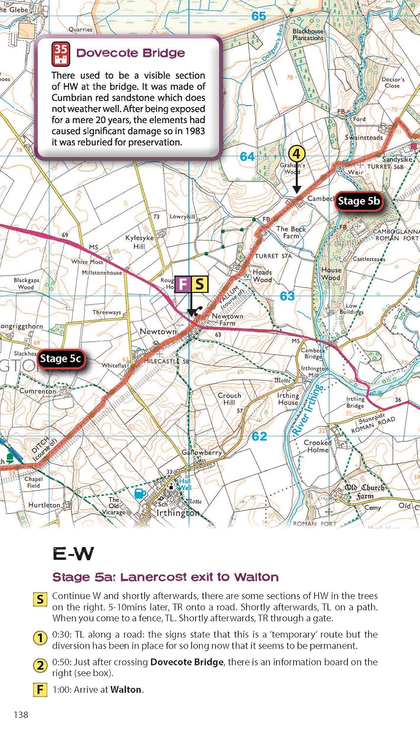 Trekking the Hadrian's Wall Path: Two-Way Trekking Guide: Real OS 1:25k Maps Inside (The Great Treks of England)