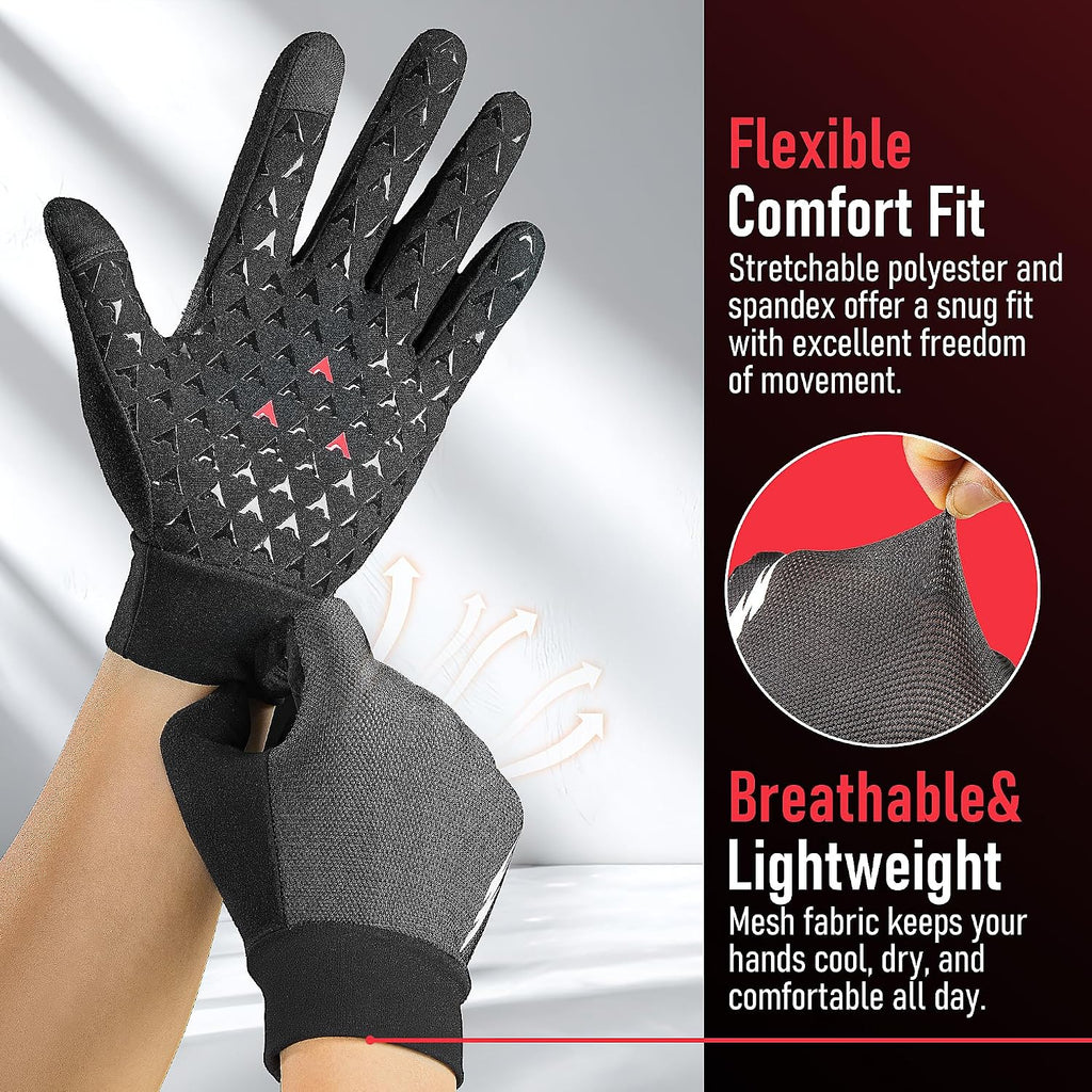 COOLJOB Breathable Stretch Gloves with Grip for Gym Workout, Outdoor Sports
