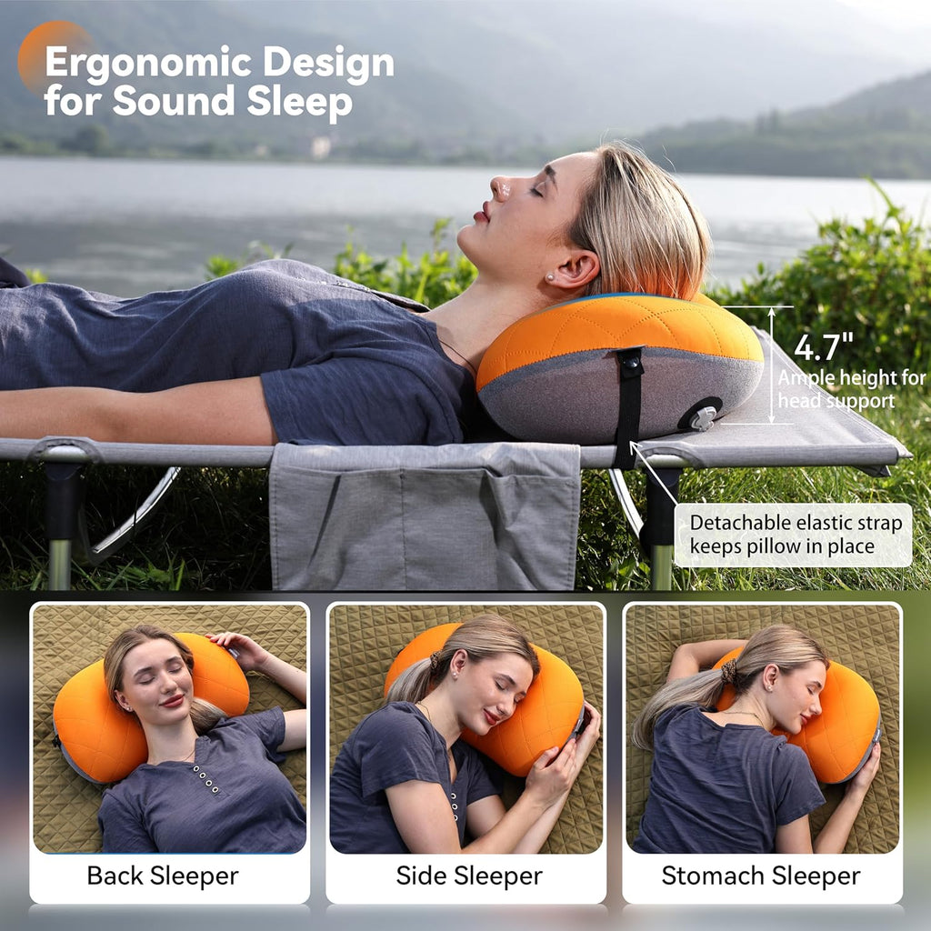 MARCHWAY Ultralight Compact Inflatable Camping Pillow with Washable Cover
