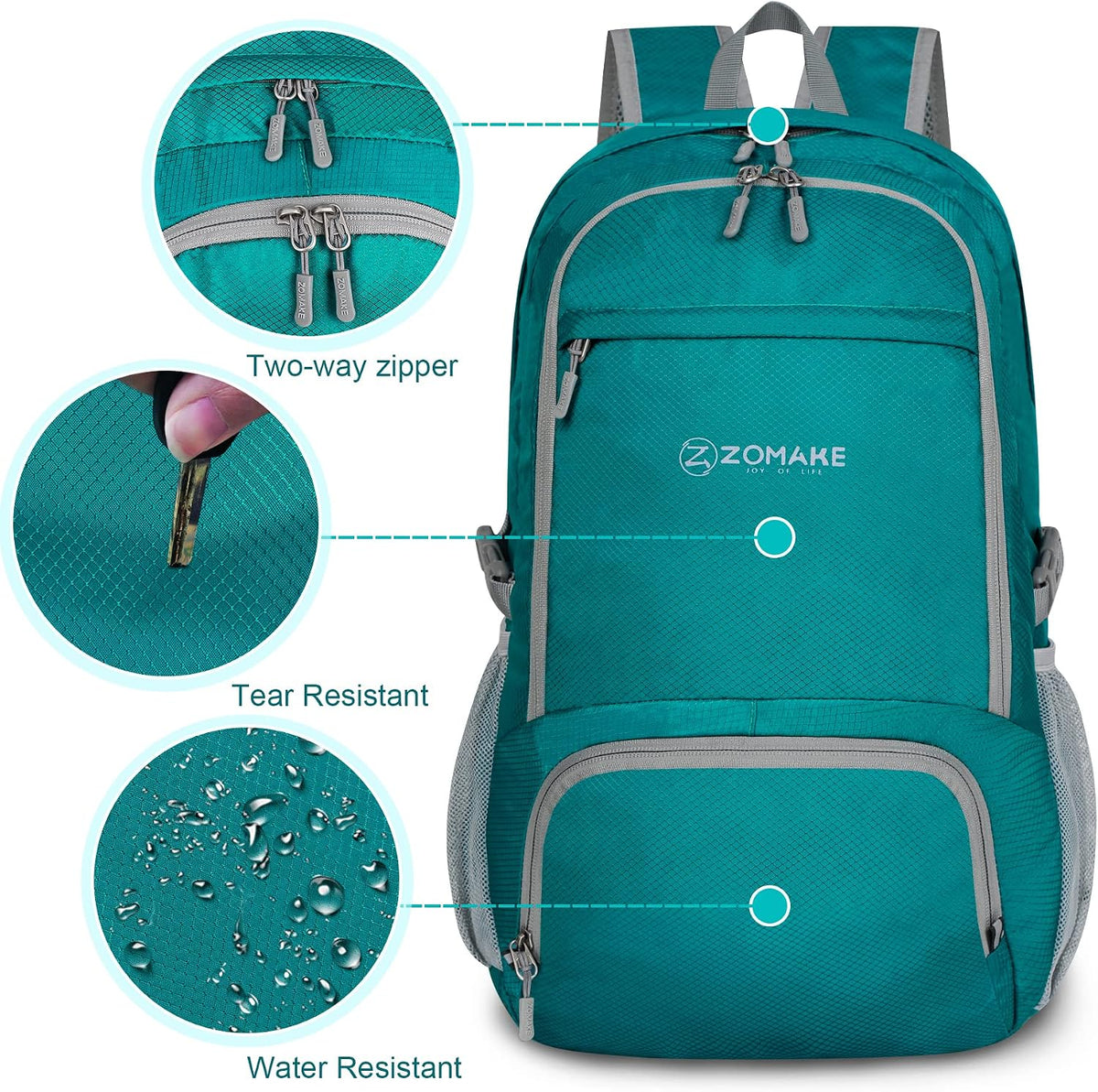 ZOMAKE Lightweight Packable Backpack 30L, Foldable Travel Hiking Daypack