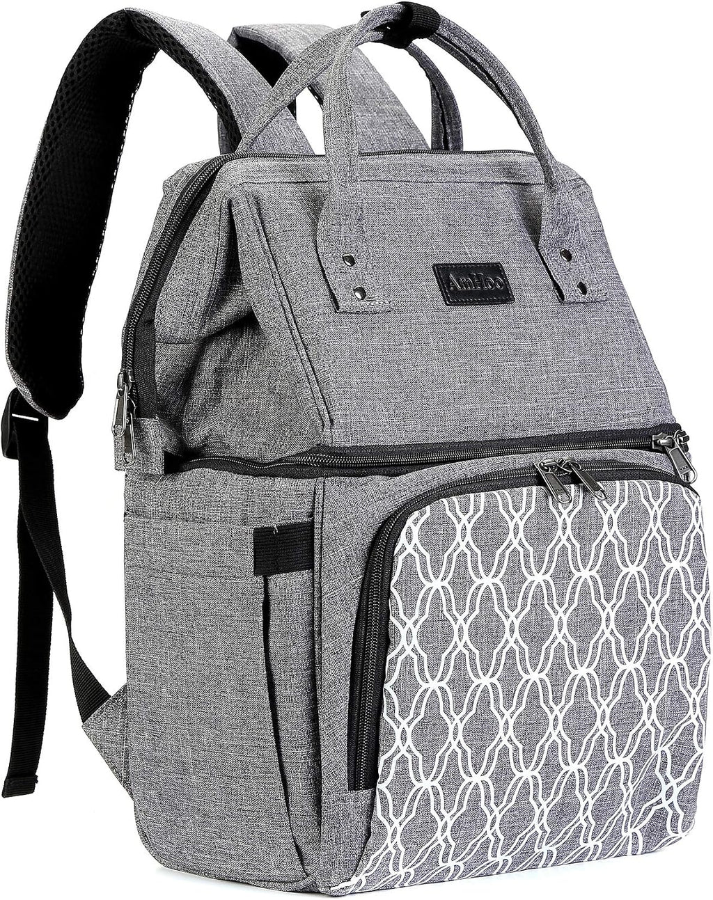 AmHoo Insulated Lunch Box Cooler Backpack Waterproof Leak-Proof Lunch Bag Tote for Men Women Hiking Beach Picnic Trip with Strongest YKK Zipper Gray