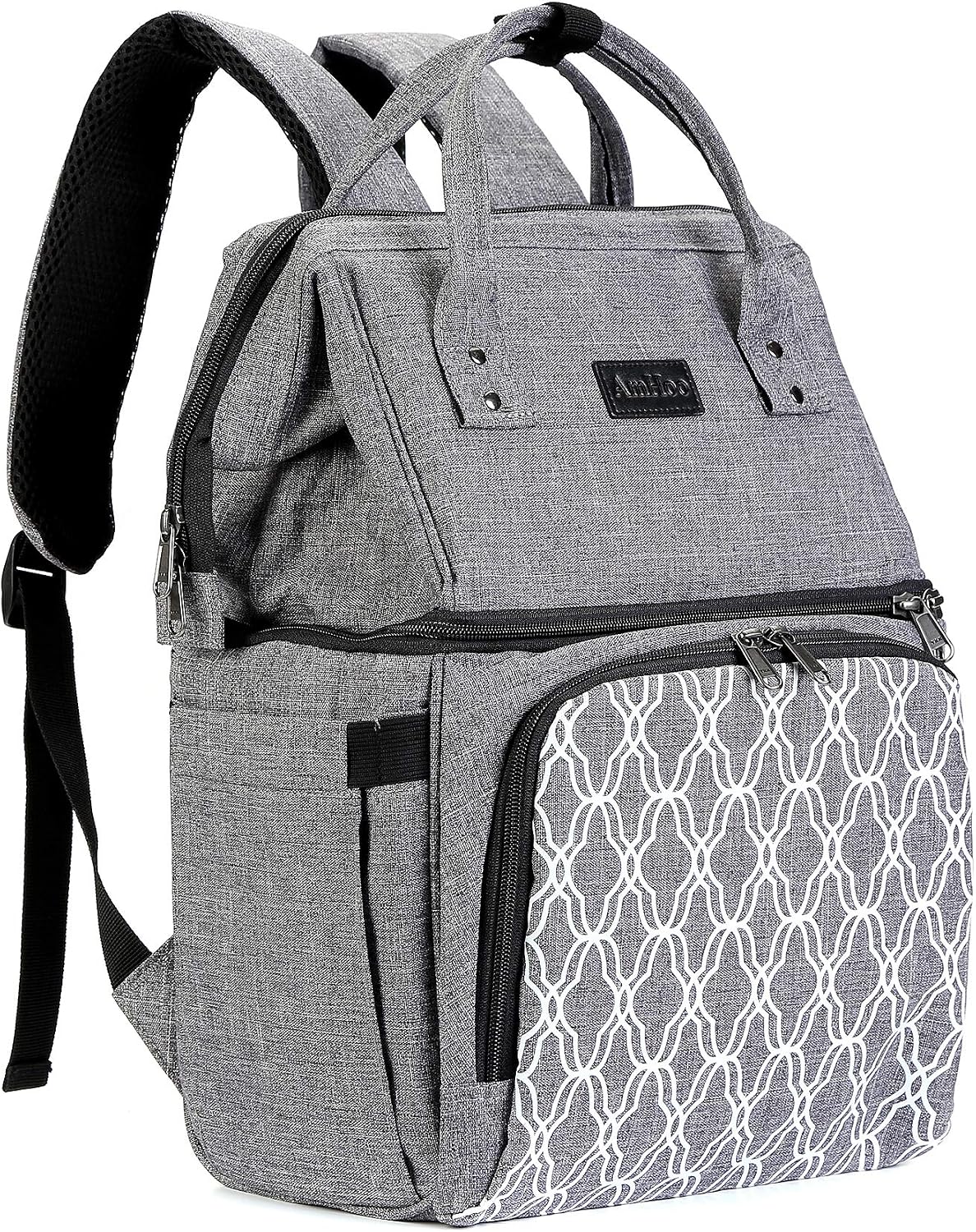 AmHoo Insulated Lunch Box Cooler Backpack Waterproof Leak-Proof Lunch Bag Tote for Men Women Hiking Beach Picnic Trip with Strongest YKK Zipper Gray