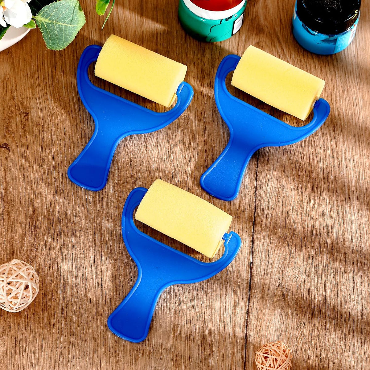 Tenceur 3" Foam Paint Rollers, Mini Sponge Rollers for Crafts DIY Art