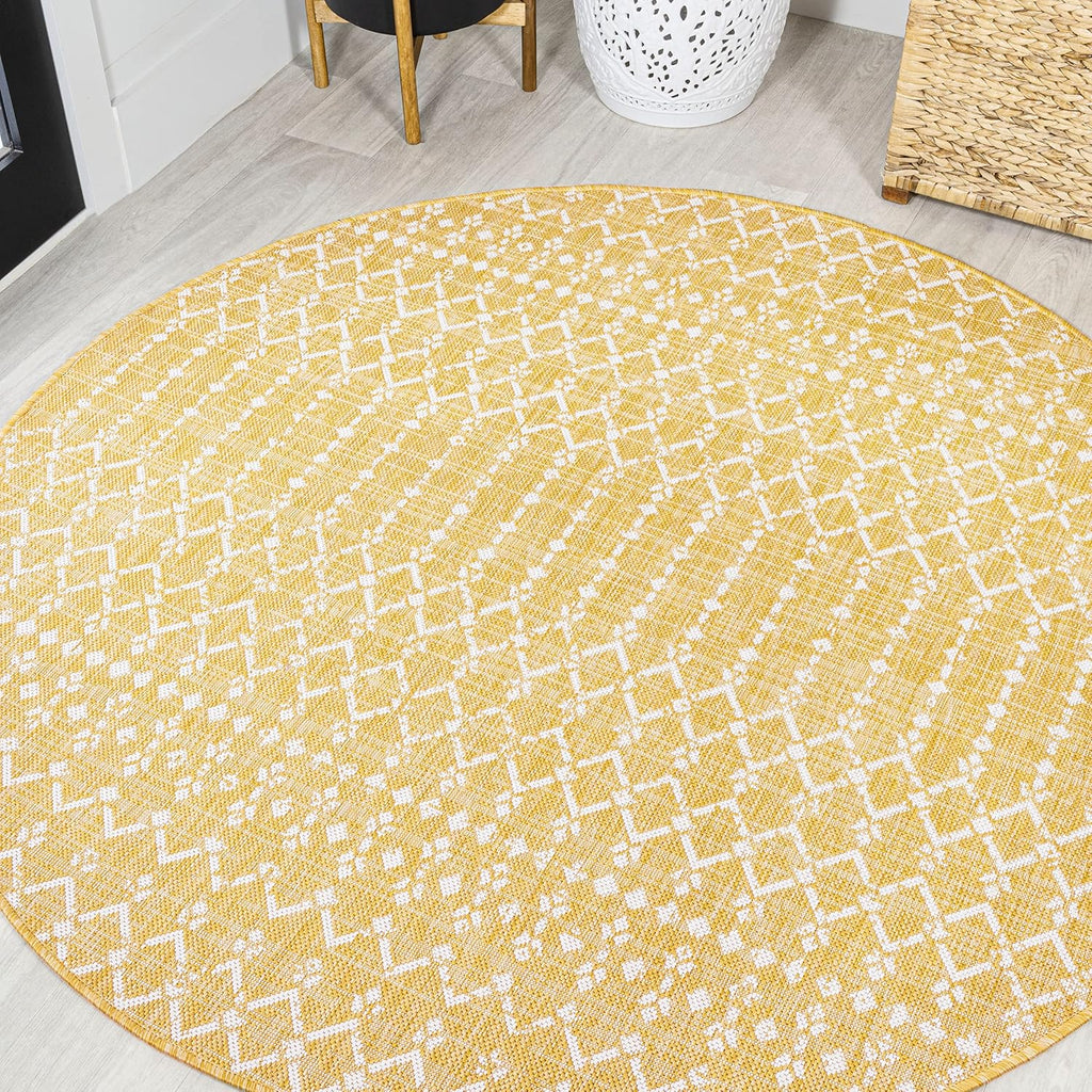 JONATHAN Y Moroccan Geometric Indoor Outdoor Runner Rug 2X8 Cream/Green, Ourika Textured Weave for Backyard, Patio, Porch, Easy-Cleaning, High Traffic, Pet-Friendly, Non-Shedding (SMB108M-28)
