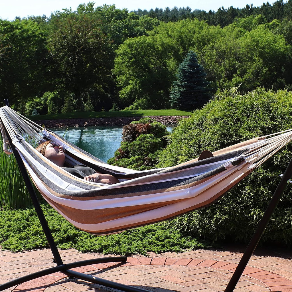 Sunnydaze Brazilian Double Hammock Without Stand, Portable, Calming Desert