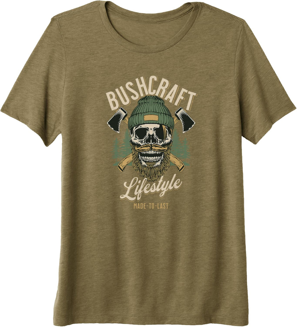 Bushcraft Outdoor Survival, Bearded Skull, Woodsman Gear Premium Tri-blend T-Shirt