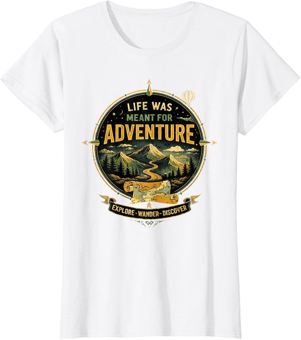 Adventure Awaits Outdoor Hiking Travel Lifestyle T-Shirt