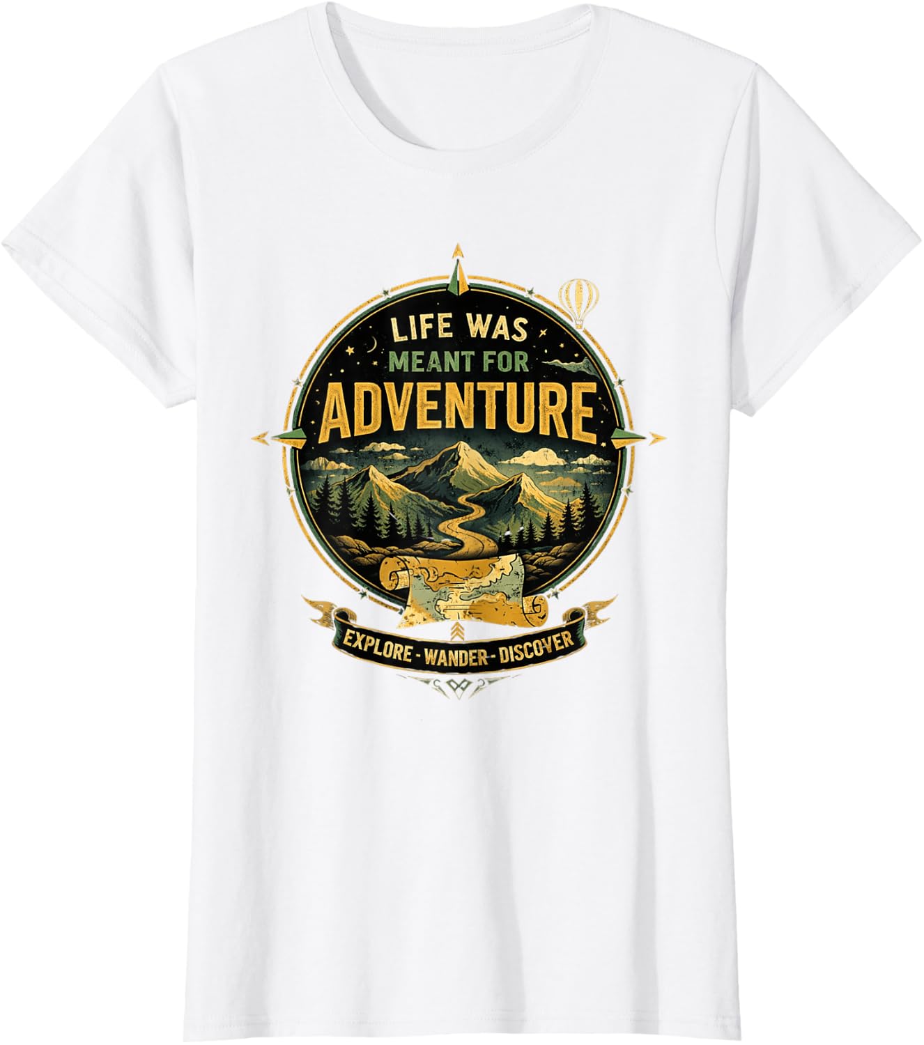 Adventure Awaits Outdoor Hiking Travel Lifestyle T-Shirt