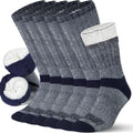 Alvada Mens Merino Wool Crew Socks Thermal and Warm Socks for Winter Work Hiking Running 3 Pairs