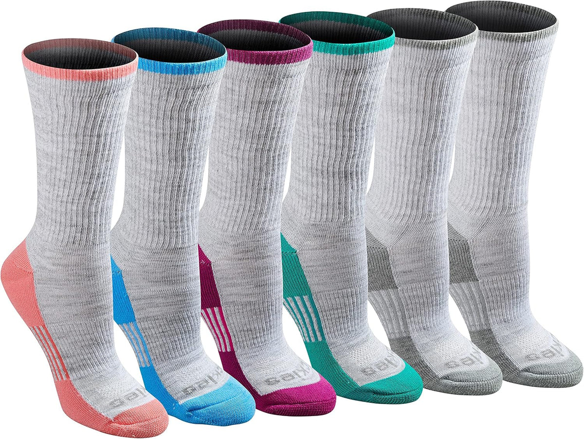 Dickies Women's Dri-Tech Fashion Moisture Control Crew Socks (6, 12 Pairs)