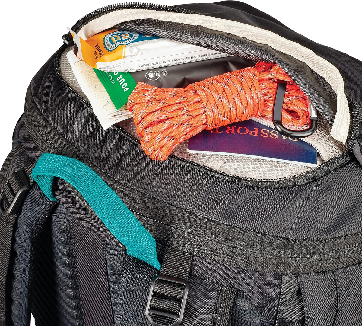 High Sierra Pathway 2.0 Backpack with Hydration Storage Sleeve, for Hiking, Biking, Camping, Traveling, Black, 45L