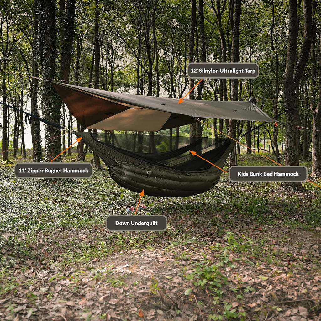 onewind Camping Hammock Underquilt, 3 Season Hammock Insulation, OD Green