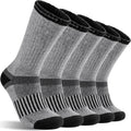 MOGGEI 5 Pairs Merino Wool Hiking Socks Warm Thermal Winter Cozy Cushioned Moisture Wicking Socks for Women & Men