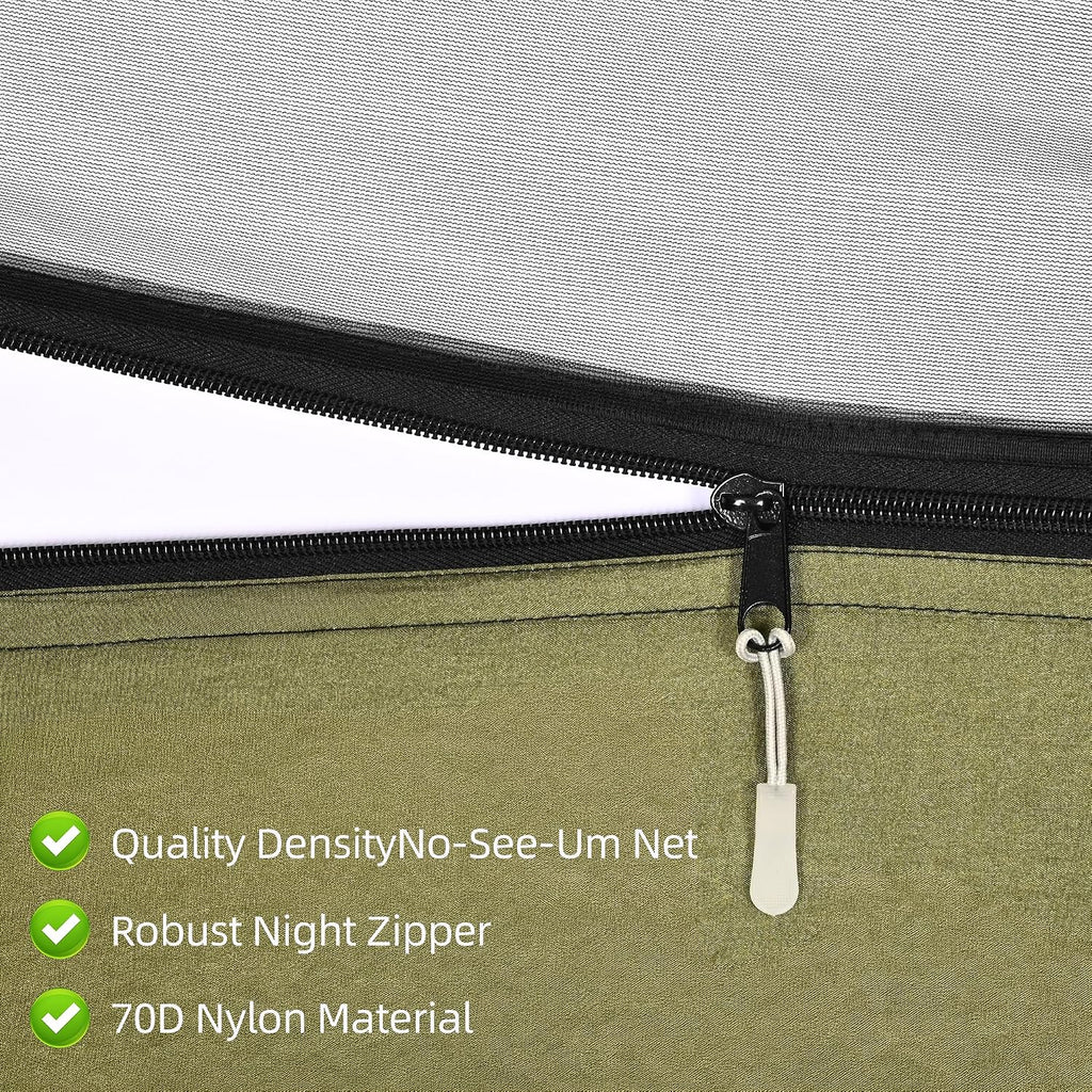 Lulladle Camping Hammock - 500lbs Capacity Portable Hammock with 2 Tree Straps and with Mosquito Net,Nylon Hanging Hammock Easy Setup and Pack for Outdoors Camping,Backpacking,Hiking - Double/Single