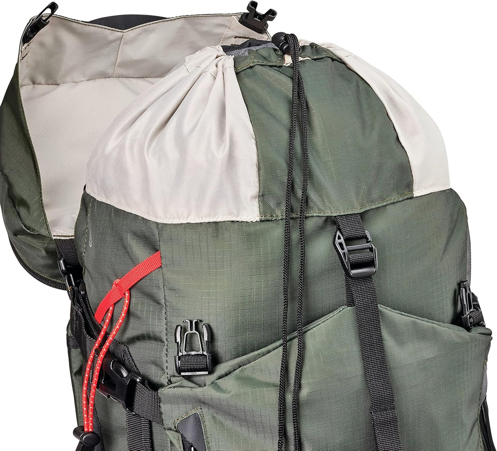 High Sierra Pathway 2.0 Backpack with Hydration Storage Sleeve, for Hiking, Biking, Camping, Traveling, Forest Green/Black, 60L