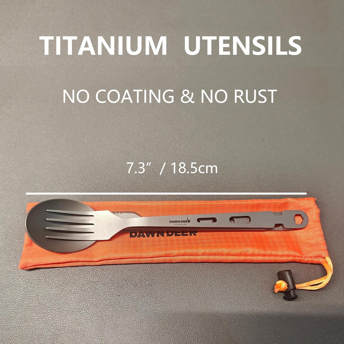 Titanium Fork Spoon Knife Set - Camping Tongs | Ultralight Backpacking Utensils, Travel Cutlery Set, Heat-Resistant & Rustproof, Hiking Survival Gear (Knife+ Fork+ Spoon)