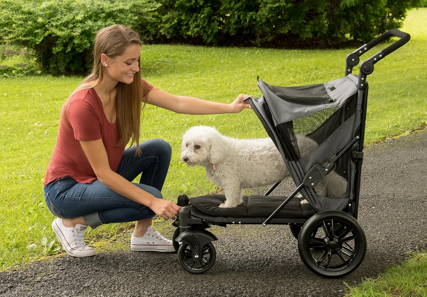 Pet Gear No-Zip Excursion Pet Stroller, Dark Platinum