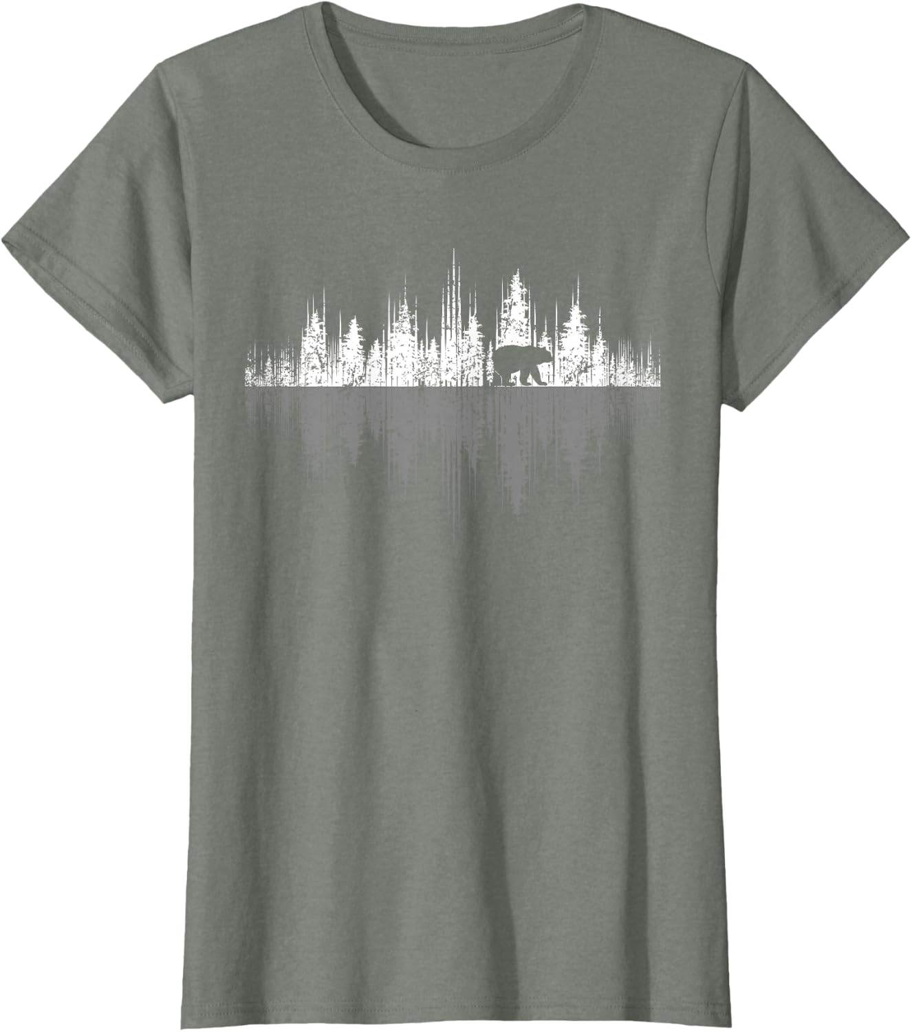 Trees Reflection Wildlife Nature Animal Bear Outdoor Forest Tees T-Shirts