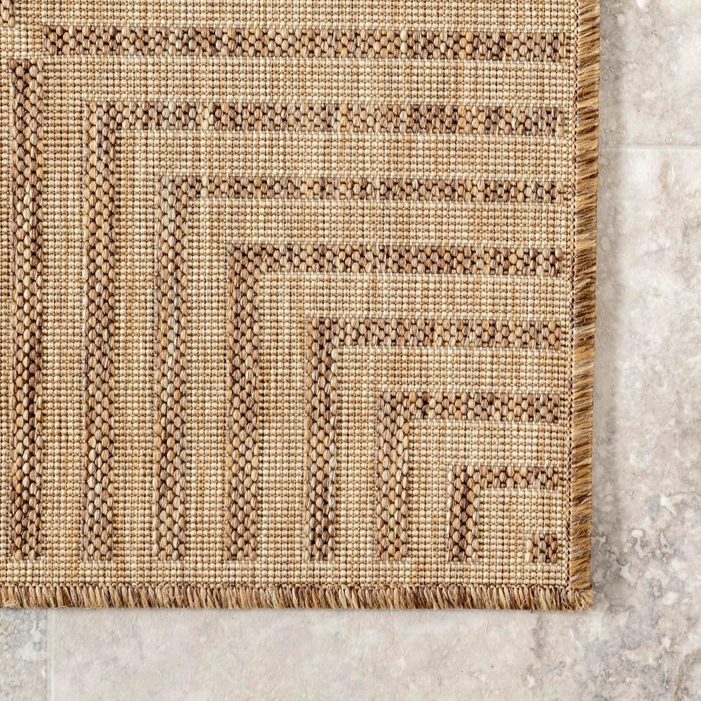 nuLOOM Asha Light Brown Bordered Indoor/Outdoor Area Rug, 8' x 10'