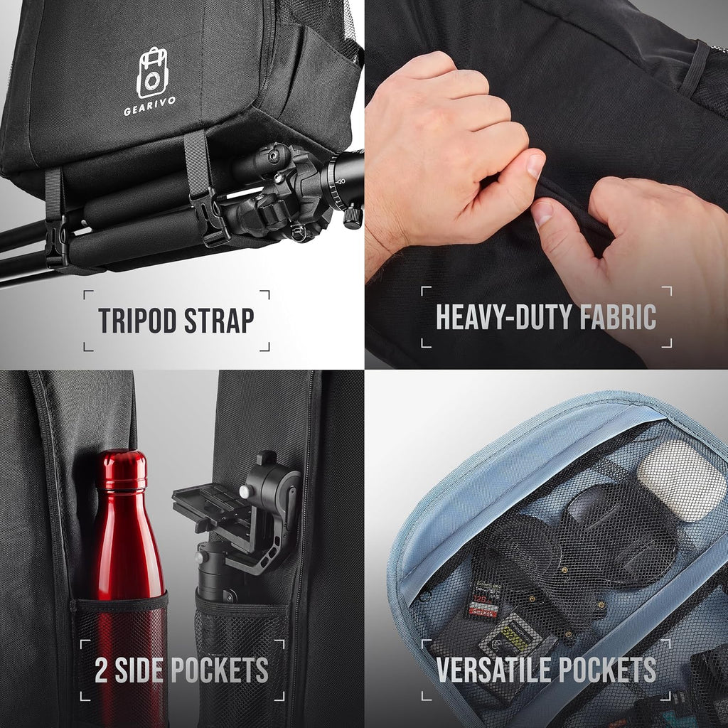 9L Camera Backpack for DSLR & Mirrorless Cameras, Laptop & Tripod