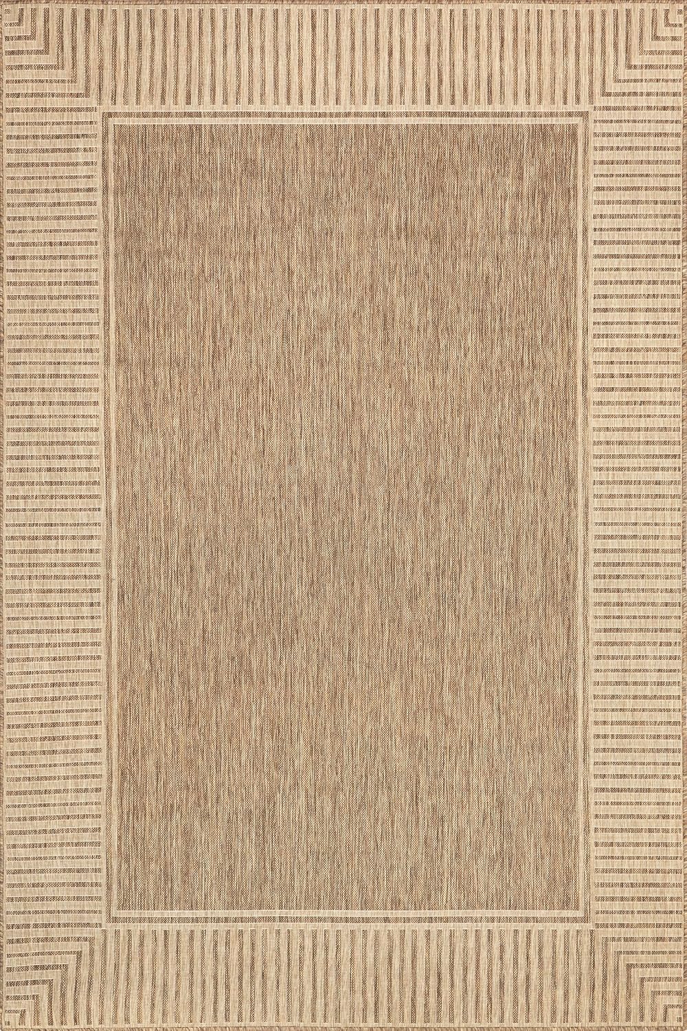 nuLOOM Asha Light Brown Bordered Indoor/Outdoor Area Rug, 8' x 10'