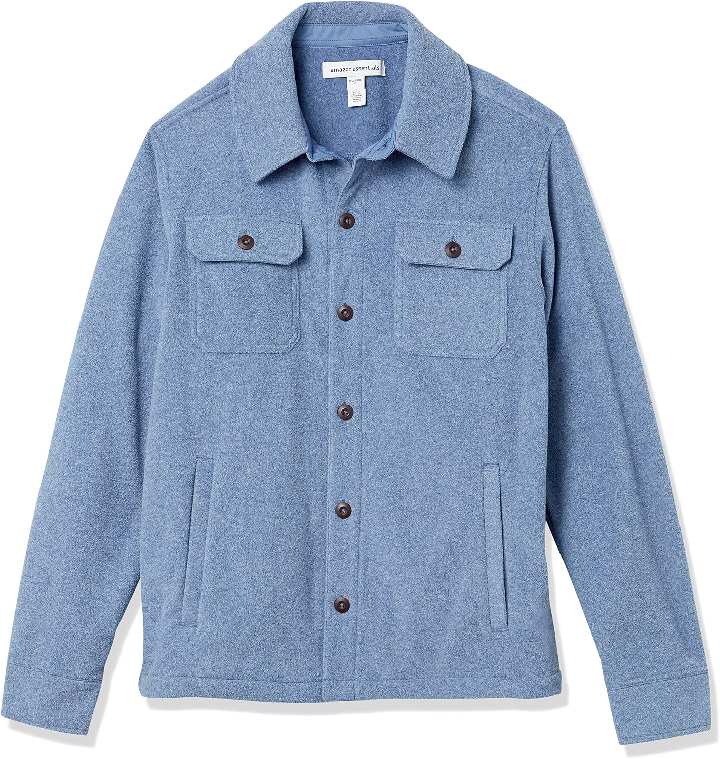 Amazon Essentials Men's Long-Sleeve Polar Fleece Shirt Jacket for Winter, Jackets