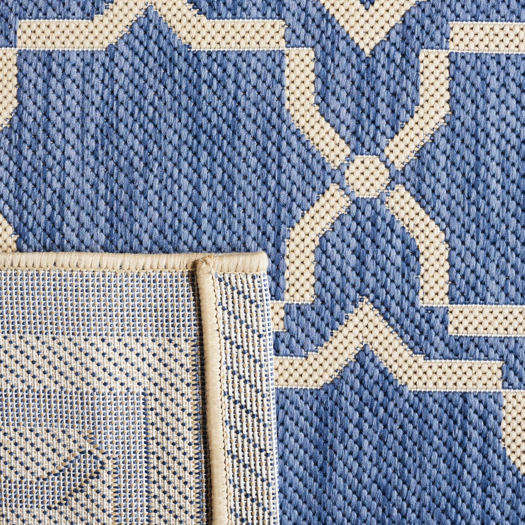 SAFAVIEH Courtyard Collection 2' x 3'7" Blue/Beige CY6916 Indoor/ Outdoor Waterproof Easy Cleaning Patio Backyard Mudroom Accent Rug