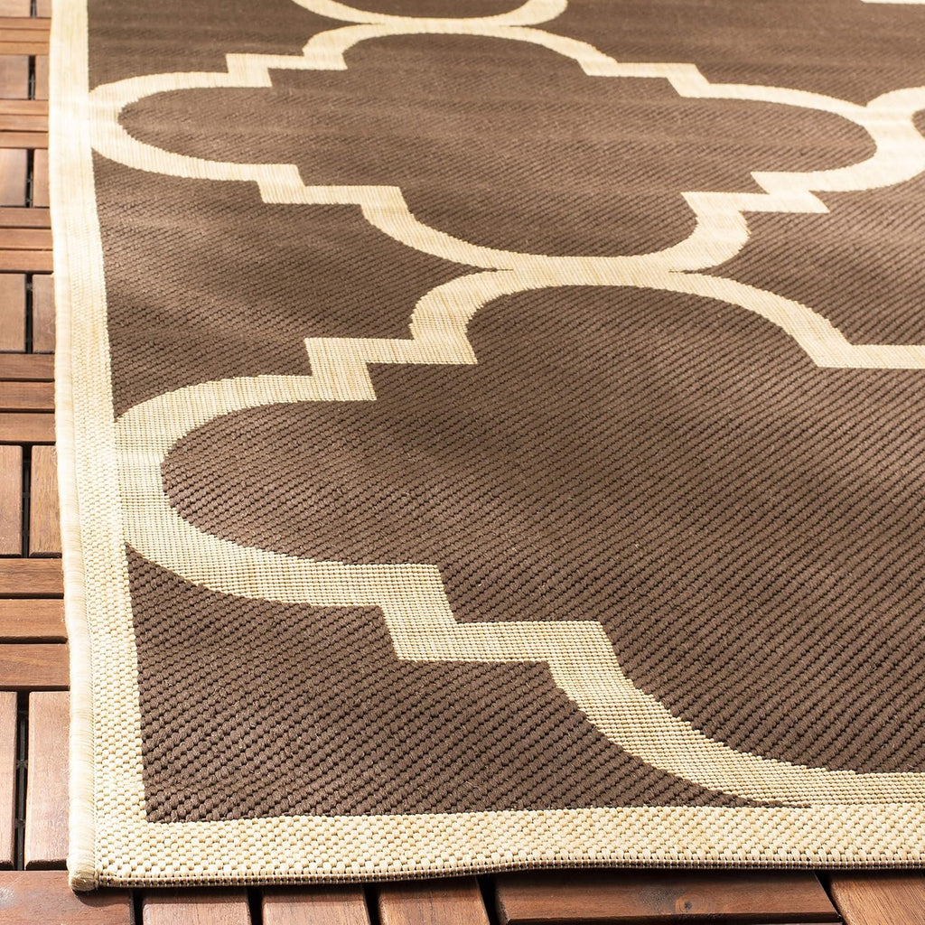 SAFAVIEH Washable Rug Outdoor Courtyard Collection - 2' x 3'7", Dark Brown, Non-Shedding & Easy Cleaning, Ideal for Patio, Front Door, Entryway, Doormat (CY6243-204)