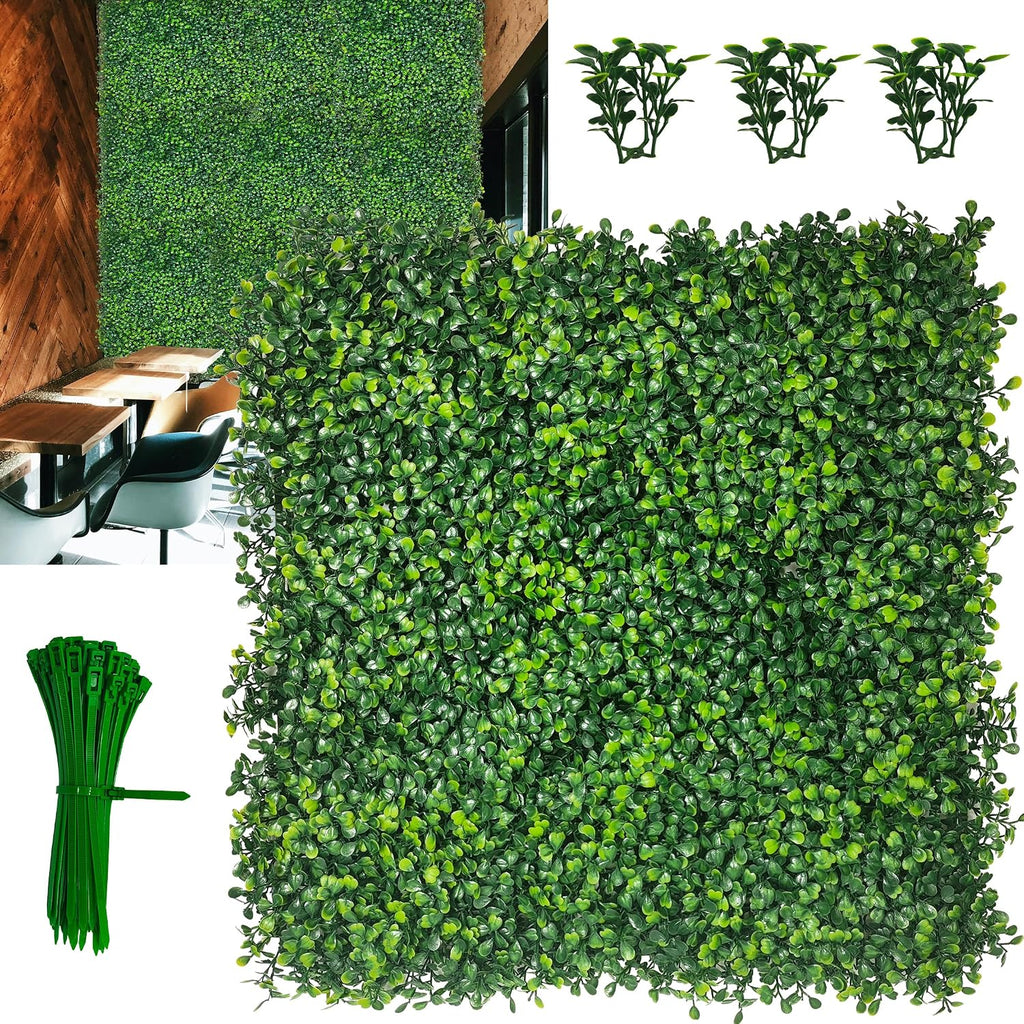 10"x 10"(8 P), UV-Anti Artificial Grass Wall Panel, 4-Layer Leaf