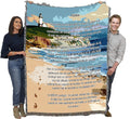 Pure Country Weavers Jesus Footprints in The Sand Spanish Huellas Blanket - Religious Gift Tapestry Throw Woven from Cotton - Made in The USA (72x54)