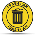 TRADESAFE Trash Can Anti-Slip Floor Sticker - Trash Can Decal Caution Sign, Peel and Stick Adhesive Vinyl Sign, ANSI-Compliant, 17” Diameter Round Sticker Yellow, Black
