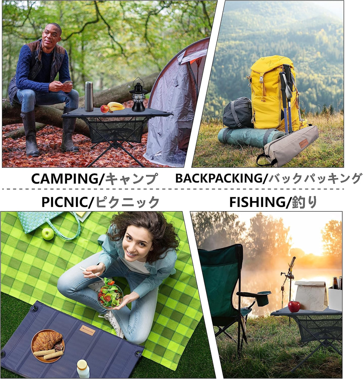 NACETURE Ultralight Camping Table, Foldable Backpacking Table with Mesh