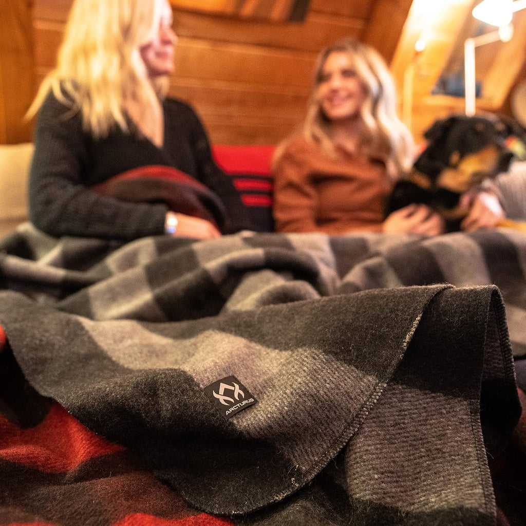 Arcturus Backwoods Wool Blanket - 4.5lbs, Warm, Heavy, Washable, Large | Great for Camping, Outdoors, Survival & Emergency Kits (Gray Buffalo)