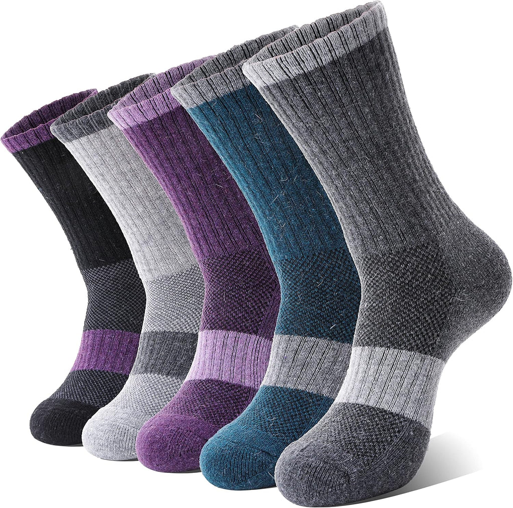 Anlisim Merino Wool Hiking Running Socks for Women, Boot Work Crew Socks