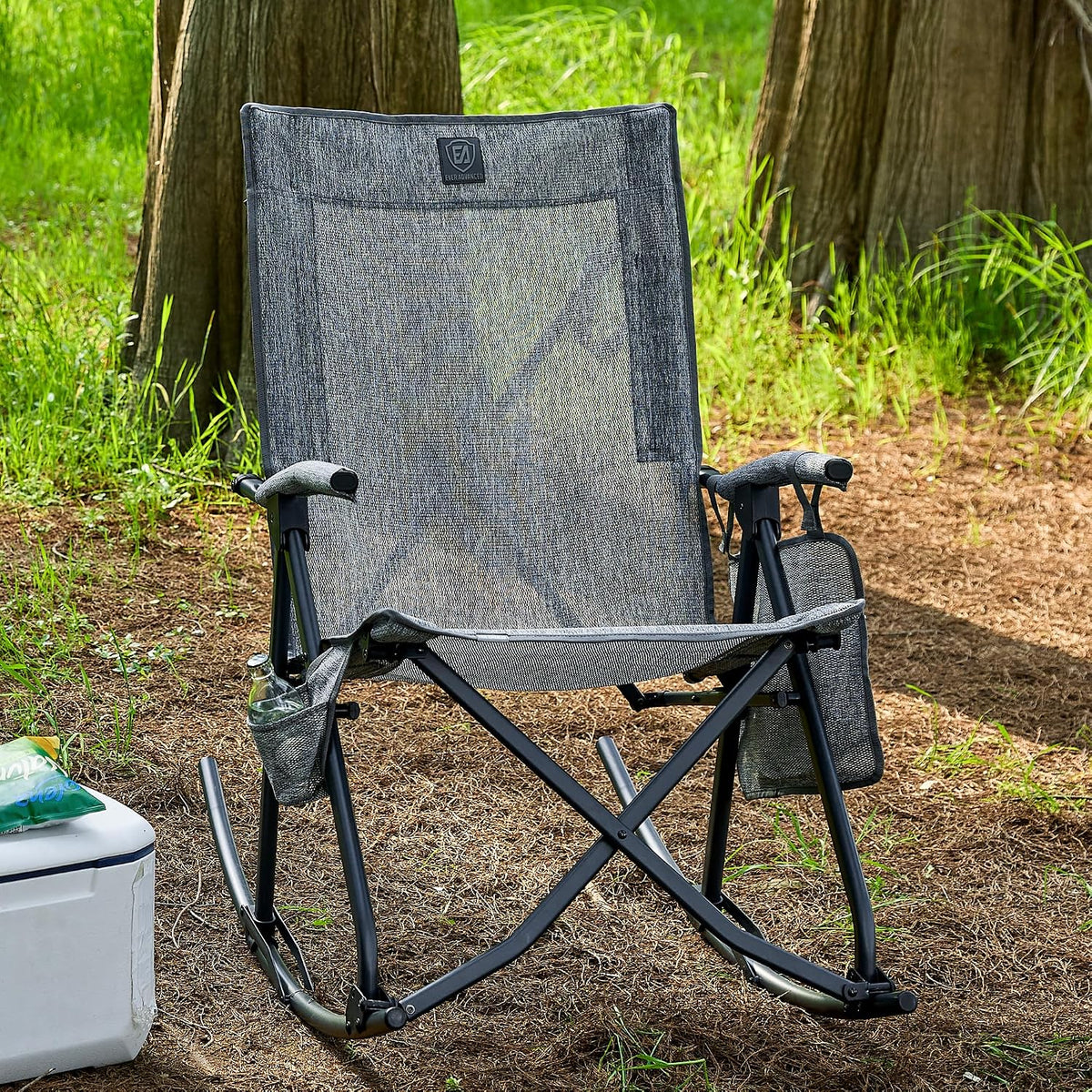 EVER ADVANCED Compact Rocking Camping Chair, Portable Outdoor Chair