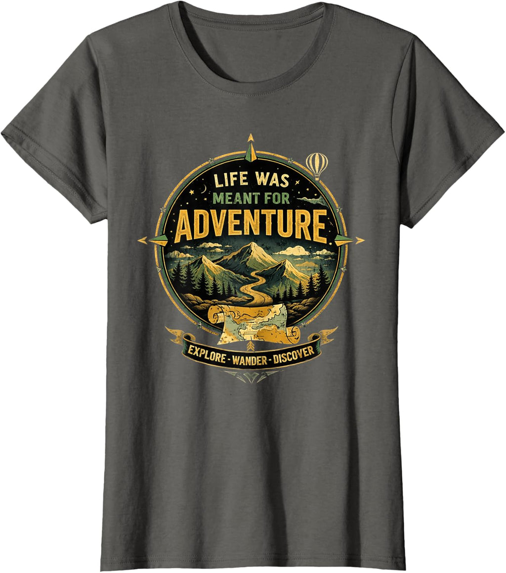 Adventure Awaits Outdoor Hiking Travel Lifestyle T-Shirt