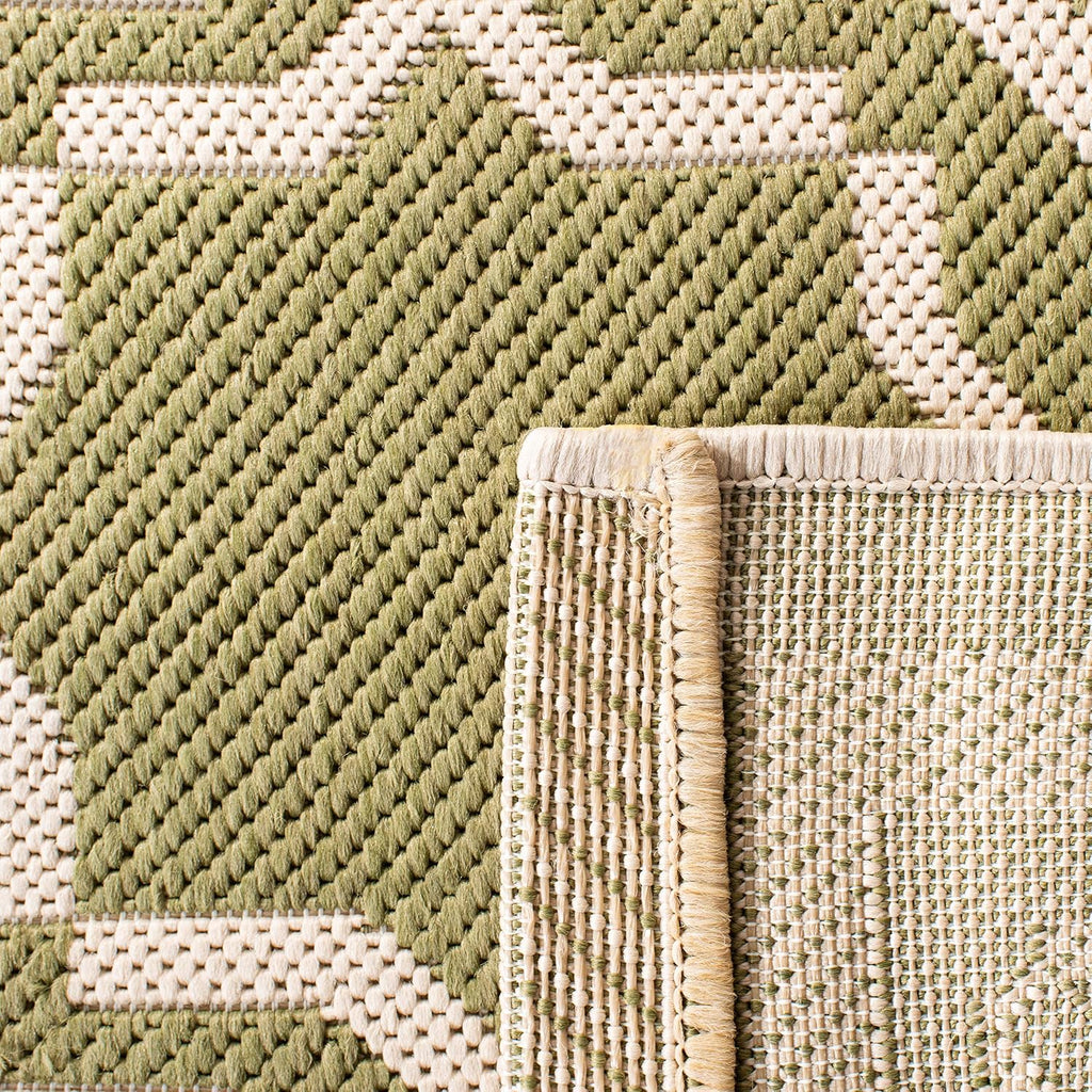 SAFAVIEH Washable Rug Outdoor Courtyard Collection - 9' x 12', Green & Beige, Non-Shedding & Easy Cleaning, Ideal for Patio, Backyard, Mudroom (CY6916-244)