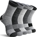 Merino Wool Hiking Socks Thermal Warm Winter Cozy Cushioned Moisture Wicking Crew Socks for Women 5 Pairs