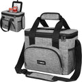 OPUX Soft Cooler Bag, Insulated Collapsible Lunch Cooler Bag for Men Work Camping Beach Travel, Portable Soft Sided Leakproof Waterproof Large Lunch Bag Box with Shoulder Strap 18 Cans, Heather Gray