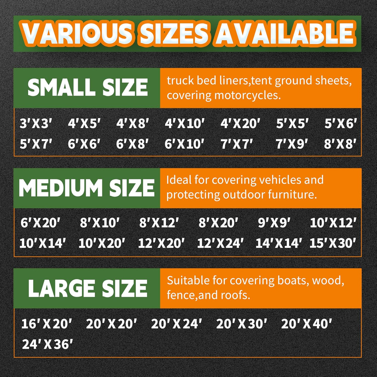 RAINDEWAY Brown Tarp 8x10ft Tarps Heavy Duty Waterproof 18Mil Extra Thick