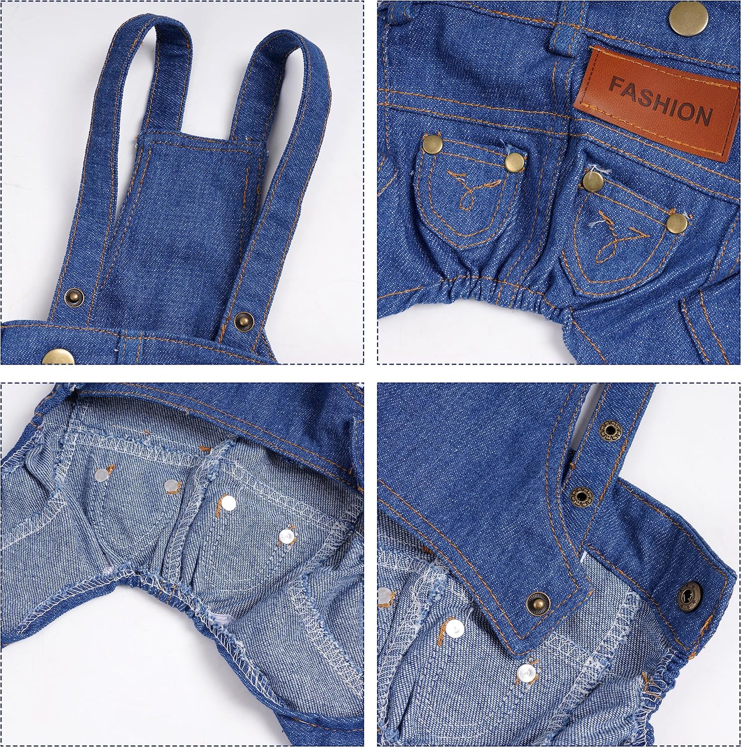 Dog Clothes Denim Overalls Pet Strap Pants for Small Puppy Cat Pets Jean Jacket Sling Jumpsuit Dog Apparel & Accessories (Blue, Small)