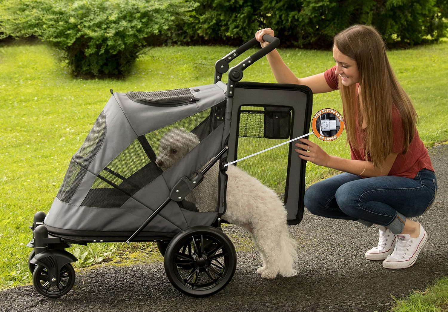 Pet Gear No-Zip Excursion Pet Stroller, Dark Platinum